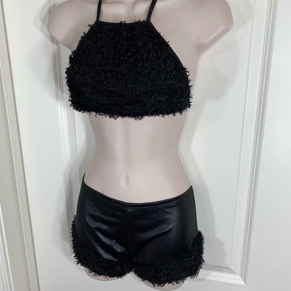 Rare Vintage Y2K Leg Avenue Fuzzy Crop Top Shorts - Picture 14 of 16
